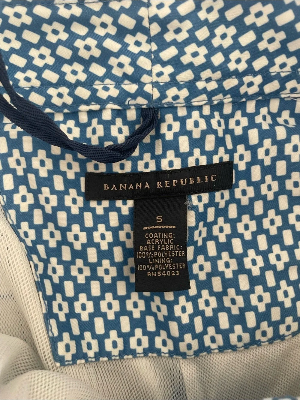 BANANA REPUBLIC Patterned Swim Trunks Blue Small